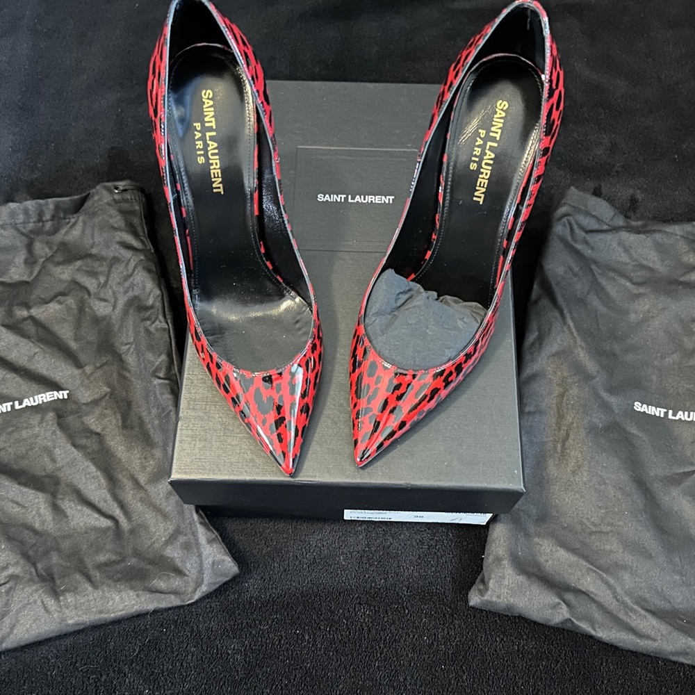 Saint Laurent YSL leopard pump size 38eu/7.5 us